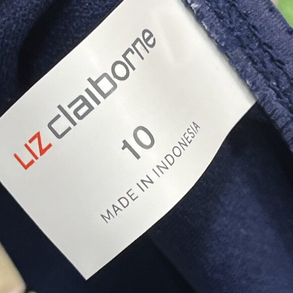 Liz Claiborne Swimsuit Womens 10 Blue Floral One Piece Underwire Tummy Control - Picture 7 of 7